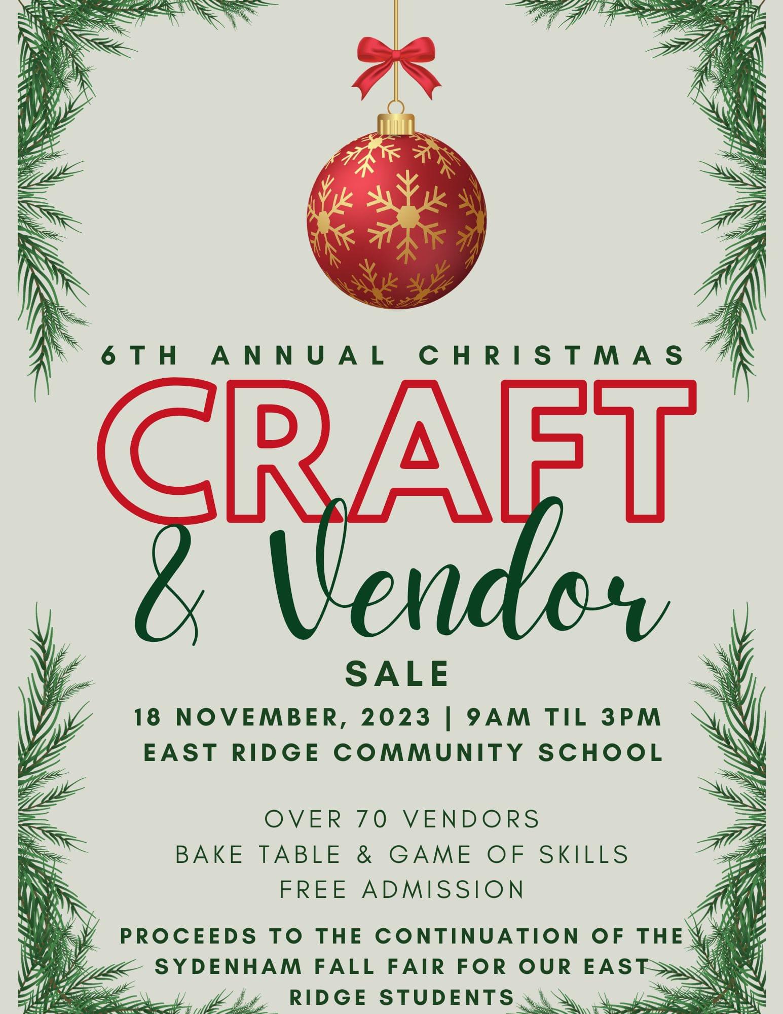 Event image 5th Annual East Ridge Christmas Craft Show